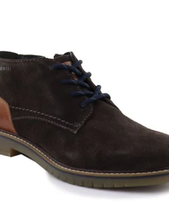 Pánské kožené boty model 21906017 z čokoládové semišové kůže - Bugatti