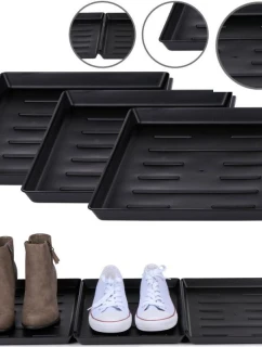 OCIEKACZ NA BUTY PODSTAWKA NA KWIATY MISKĘ DLA ZWIERZĄT CZARNY 3 SZT