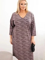 Dámské šaty z žoržetu Plus Size s výstřihem do V fango