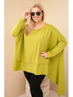 Dámská tunika Plus Size z bavlny s asymetrickým spodním model 21808705 - K-Fashion