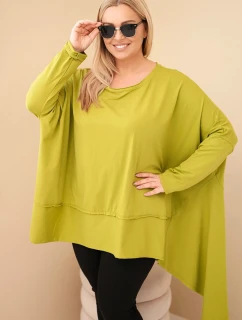 Dámská tunika Plus Size z bavlny s asymetrickým spodním model 21808705 - K-Fashion
