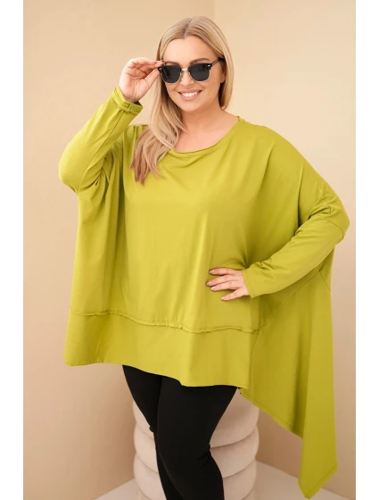 Dámská tunika Plus Size z bavlny s asymetrickým spodním model 21808705 - K-Fashion Dámská tunika Plus Size z bavlny s asymetrickým spodním model 21808705 - K-Fashion