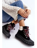 Zateplené boty trapery na tlusté podrážce černé model 21642871 - Boto Zateplené boty trapery na tlusté podrážce černé model 21642871 - Boto