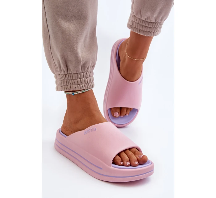 Dámské módní pantofle Big Star model 21652616 Světle růžové - Big Star Shoes Dámské módní pantofle Big Star model 21652616 Světle růžové - Big Star Shoes