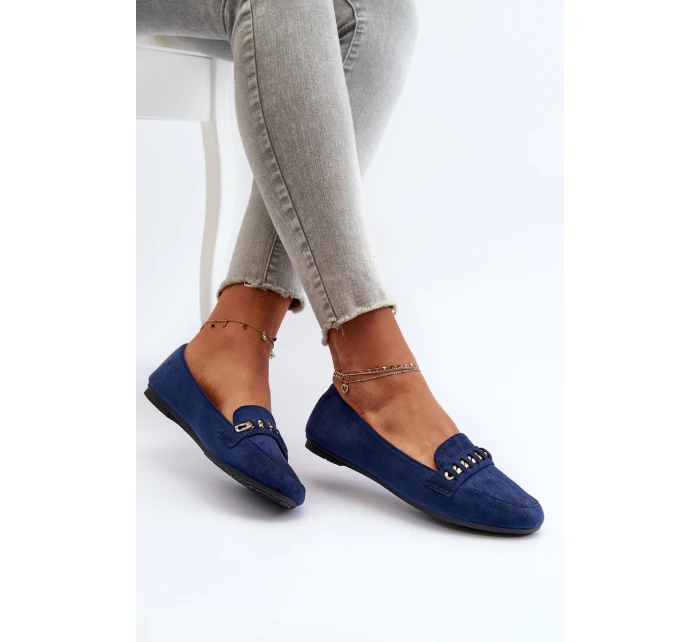 Lesklé Dámské Mokasíny S Modré model 21656876 - Boto Lesklé Dámské Mokasíny S Modré model 21656876 - Boto