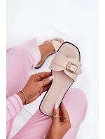 Ploché Dámské Pantofle Se Zlatou Béžové model 21689691 - Boto Ploché Dámské Pantofle Se Zlatou Béžové model 21689691 - Boto