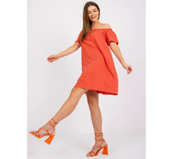 Šaty D73761M30145G tmavě oranžové