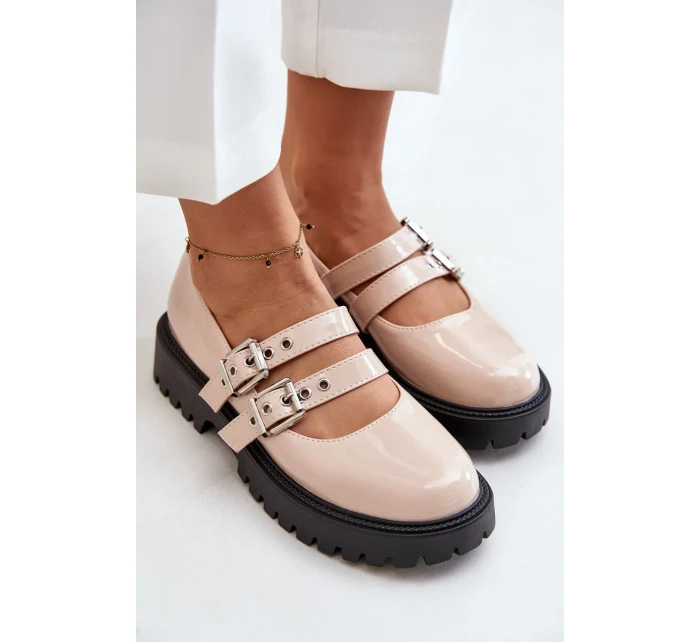 Polobotky Dámské S Pásky Lakované Béžové Terione