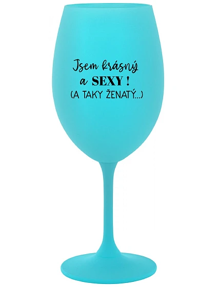 JSEM A   tyrkysová sklenice na víno 350 ml model 20806837 - Giftela