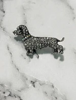Okrasná brož Pes A-2-21-6 Stříbrná barva - Fashion Jewelry