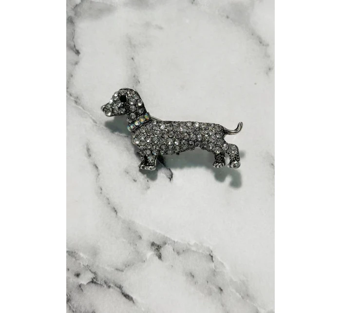 Okrasná brož Pes A-2-21-6 Stříbrná barva - Fashion Jewelry Okrasná brož Pes A-2-21-6 Stříbrná barva - Fashion Jewelry