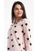 Dámská noční košile s dlouhým rukávem Srdce