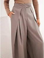 Dámské kalhoty široké s vysokým pasem model 22542781 - K-Fashion Dámské kalhoty široké s vysokým pasem model 22542781 - K-Fashion