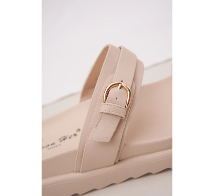 Dámské Pantofle Na Platformě Se Zlatými Béžové model 21687846 - Boto Dámské Pantofle Na Platformě Se Zlatými Béžové model 21687846 - Boto