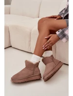 Semišové zimní boty pro ženy na platformě model 21707902 béžové - VINCEZA