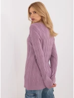 Sweter AT SW model 20463669 fioletowy - FPrice Sweter AT SW model 20463669 fioletowy - FPrice