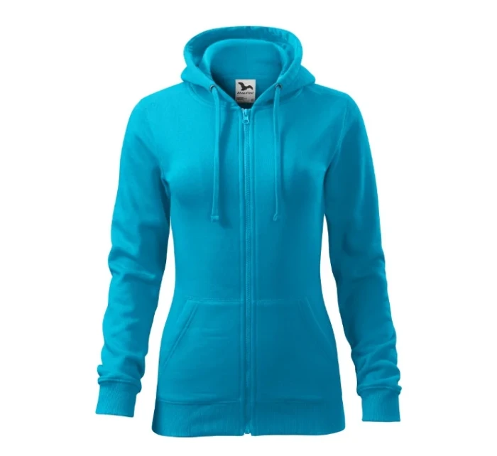 Trendy Zipper mikina dámská tyrkysová