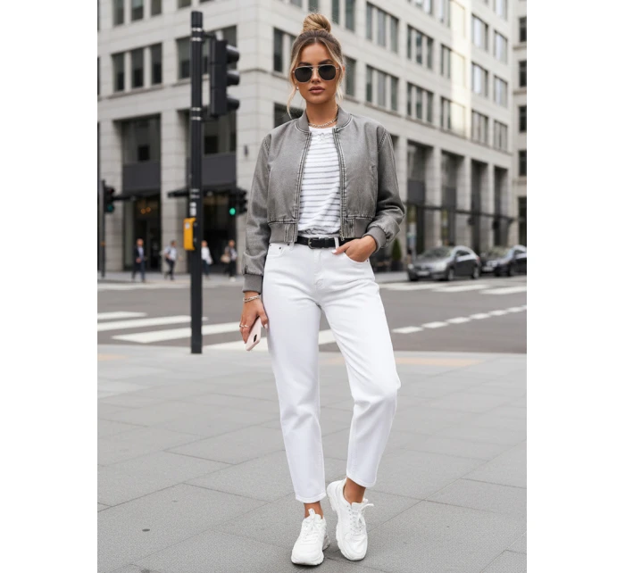 Dámská kožená bunda SANTOL šedá FashionStreet TY4340