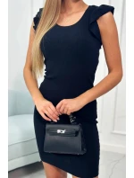 Šaty s nařasenými rukávy černé Šaty s nařasenými rukávy černé