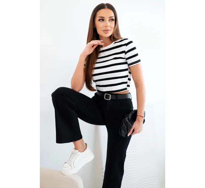 Dámské džíny s rovnými nohavicemi a páskem černé