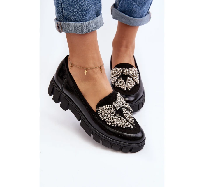 Lakované dámské mokasíny Laura Messi 2785 černé