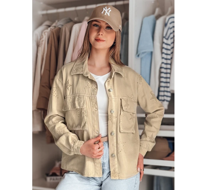 Dámská přechodná bunda v jedné velikosti v hvězdách STRASHINE hnědá FashionStreet TY4847 Dámská přechodná bunda v jedné velikosti v hvězdách STRASHINE hnědá FashionStreet TY4847