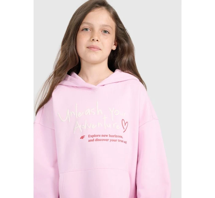Dívčí mikina oversize s kapucí 4F 4FJRAW25TSWSF2429-56S Dívčí mikina oversize s kapucí 4F 4FJRAW25TSWSF2429-56S
