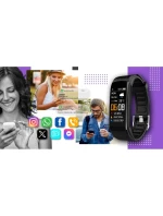 GIEWONT Black and Purple 2 Strap Smartwatch GW200-3