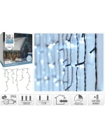 VÁNOČNÍ STROMEK SVĚTLA VENKOVNÍ SVĚTLO OPONA 360 VEDL ČASOVAČ STUDENÁ BÍLÁ KABEL ZELENÁ