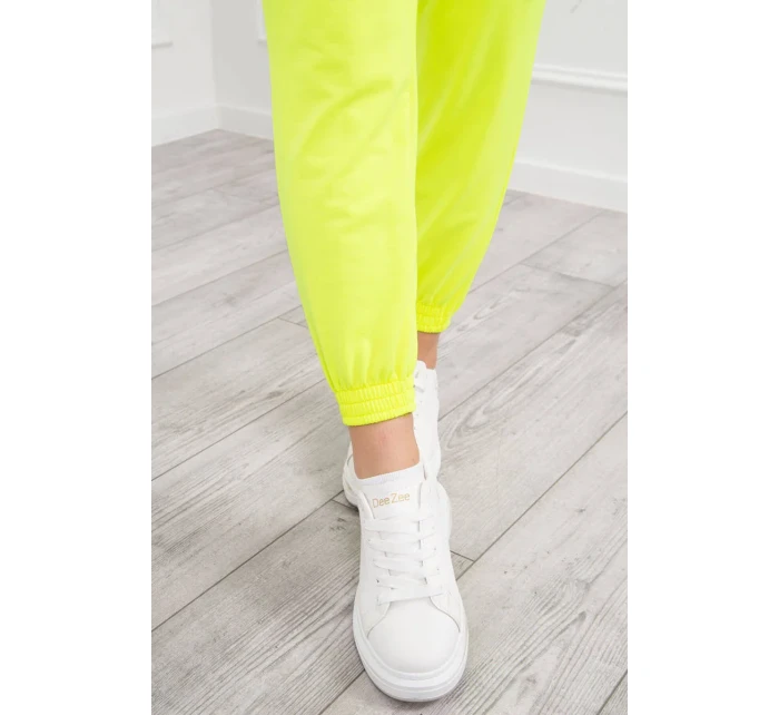 Sada s halenkou top žlutá neonová