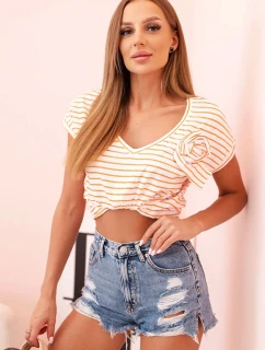 Top dámský bavlněný na ramínkách s výstřihem do V bílá