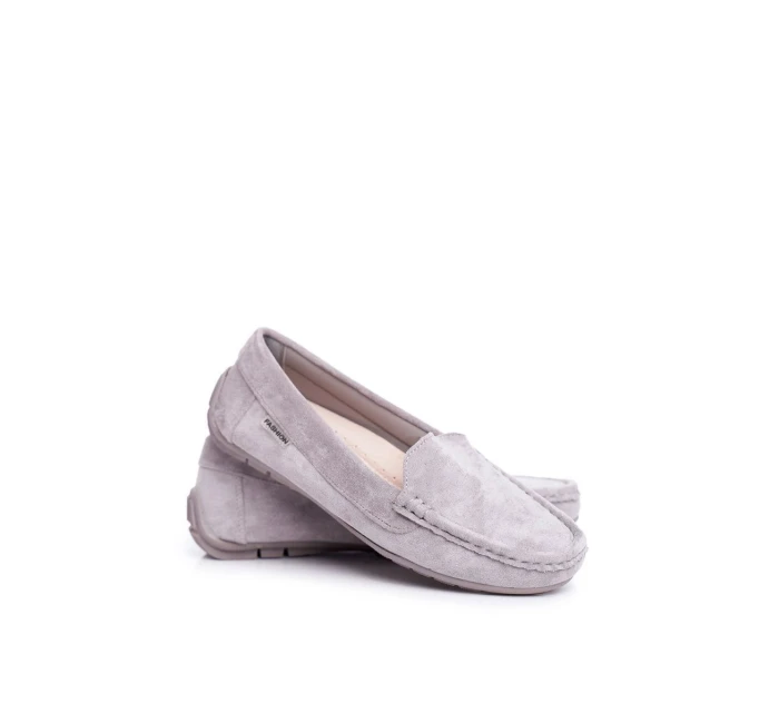 Dámské Semišové Mokasíny Šedé model 21527878 - EVENTO
