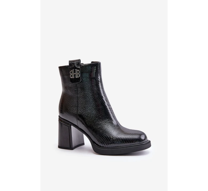 Hadí dámské botky na podpatku z přírodní kůže černé Vinceza 66670 Hadí dámské botky na podpatku z přírodní kůže černé Vinceza 66670