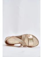 Dámské ploché sandály s elastickými pásky zlaté Marinea Dámské ploché sandály s elastickými pásky zlaté Marinea
