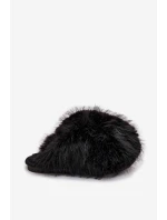 Dámské chlupaté papuče – černé Iseline