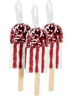 ZMRZLINOVÁ DEKORACE ZÁVĚSNÁ CETKA 3KS BÍLÁ