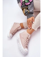 Vysoký Látkové tenisky na platformě Big Star LL274157 Nude