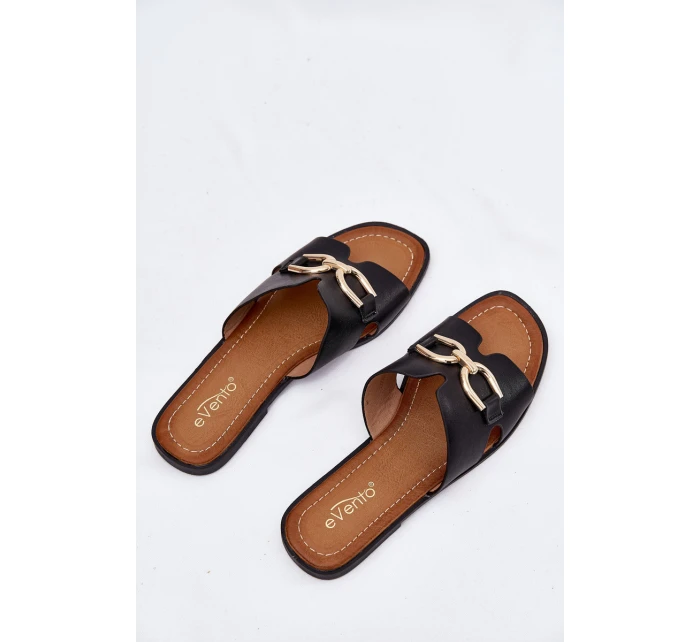 Dámské Ploché Pantofle S Dekorativním Detalem Černé model 21697805 - EVENTO Dámské Ploché Pantofle S Dekorativním Detalem Černé model 21697805 - EVENTO