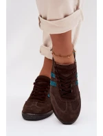 model 21935189 Semišové Nízké Dámské Tenisky Čokoládové - Zazoo