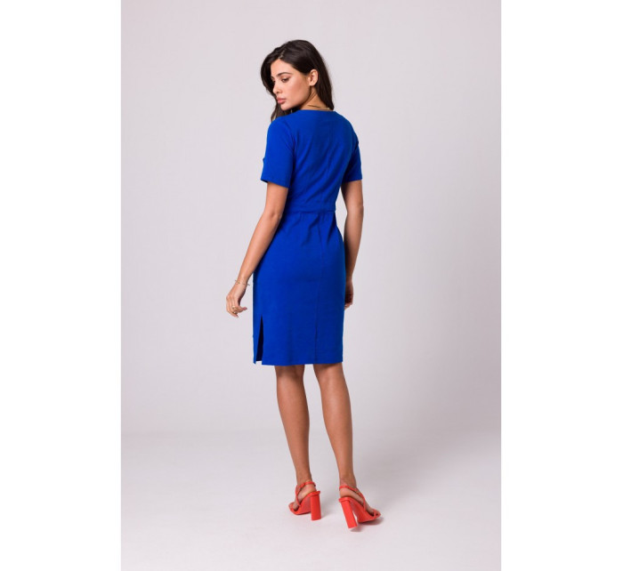 model 18407285 Bavlněné šaty s kapsami královská modř - BeWear