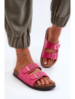 Dámské pantofle s přezkami Fuchsia Oliena