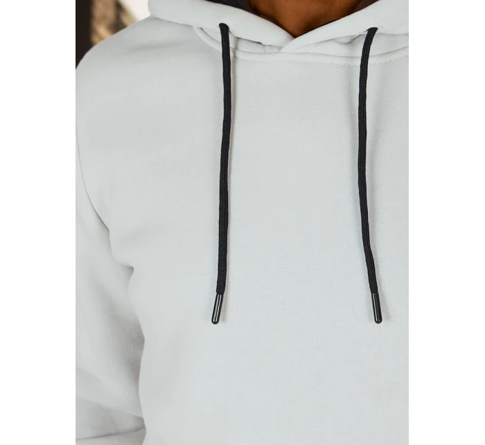 Pánská základní mikina s kapucí světle šedá FashionStreet BX5862