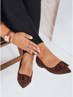 Dámské semišové hnědé baleríny Dstreet model 21992104 - FashionStreet