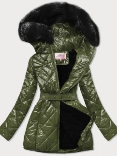 BŁYSZCZĄCA KURTKA ZIMOWA NA MISIU KHAKI model 21242523 - MHM