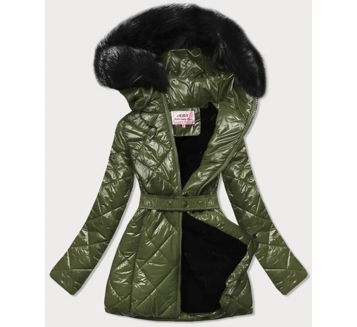 BŁYSZCZĄCA KURTKA ZIMOWA NA MISIU KHAKI model 21242523 - MHM BŁYSZCZĄCA KURTKA ZIMOWA NA MISIU KHAKI model 21242523 - MHM