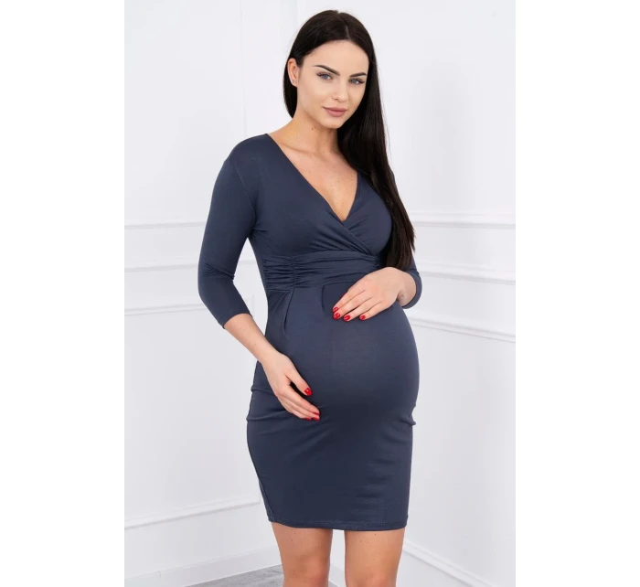 Přiléhavé šaty s model 18741966 poprsí v grafitové barvě - K-Fashion