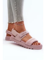 Dámské sandály na platformě Big Star NN274753 růžové Dámské sandály na platformě Big Star NN274753 růžové
