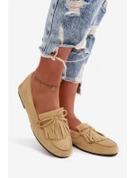 Dámské mokasíny s třásněmi Žluté model 21915094 - Boto Dámské mokasíny s třásněmi Žluté model 21915094 - Boto