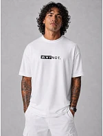 Pánské bavlněné tričko oversize s potiskem bílé FashionStreet NX1042R Pánské bavlněné tričko oversize s potiskem bílé FashionStreet NX1042R