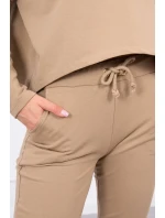 Souprava s oversize halenkou camel